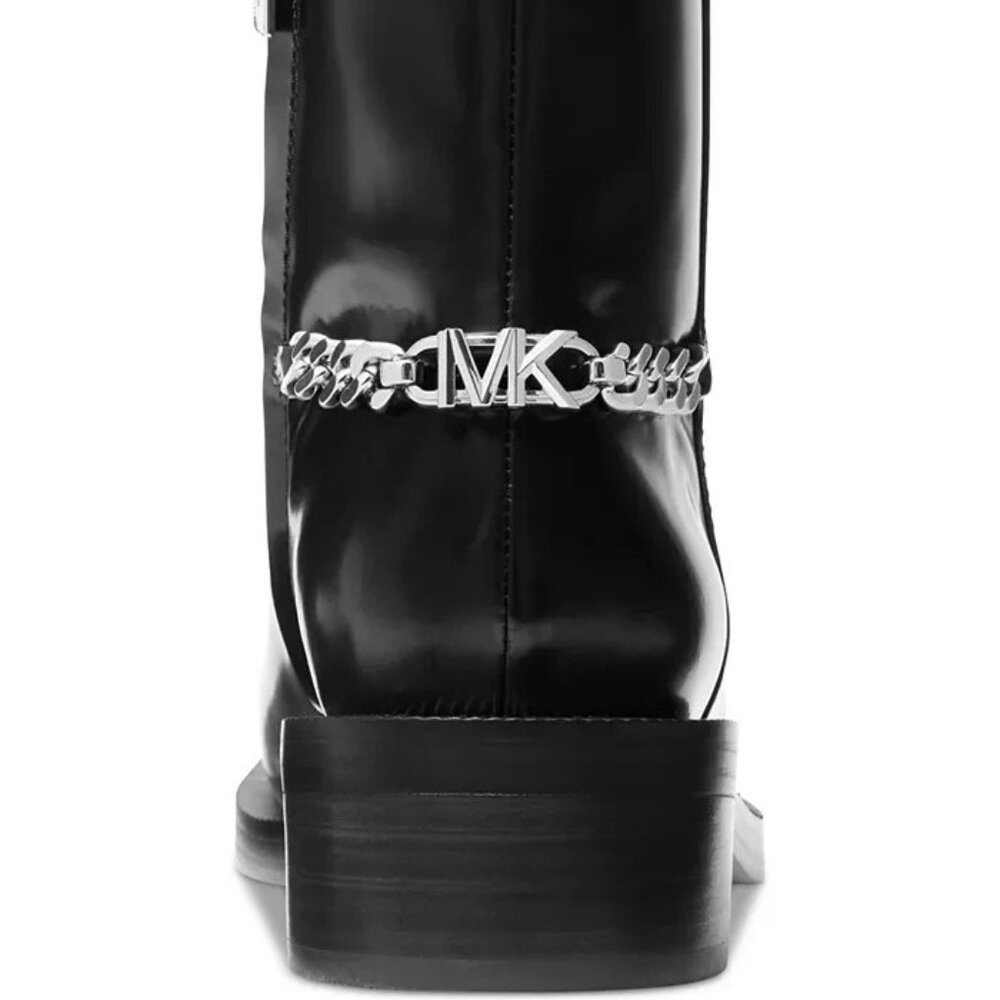 New Michael Kors Women's Carlisle Chain-Detail Black Ankle Booties Size 8.5 - Picture 4 of 5